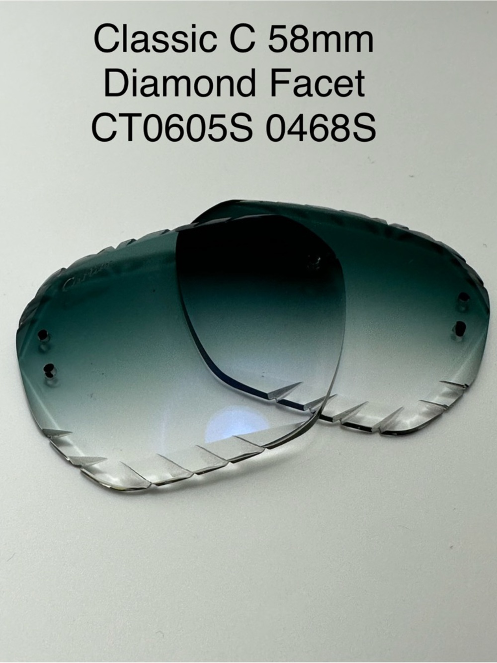 Cartier CT0394S CT0466S Replacement Diamond Facet Lenses Emerald with AR new